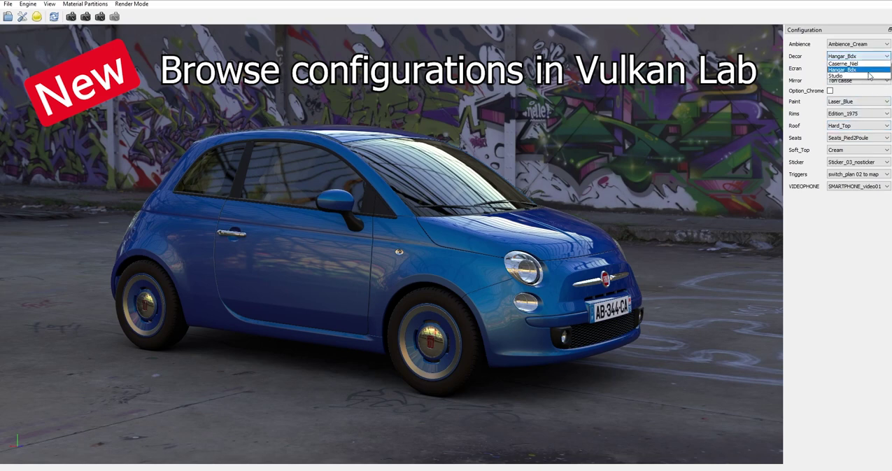 Browse configurations in Vulkan Lab